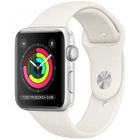 Apple Watch Series 3 GPS + Cellular 42mm Silver Aluminum Case with White Sport Band (MTGR2)