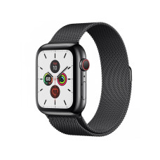 Apple Watch Series 5 44mm Space Black GPS + LTE Steel w. Space Black Milanese Loop - Space Black Steel (MWW82) Open Box
