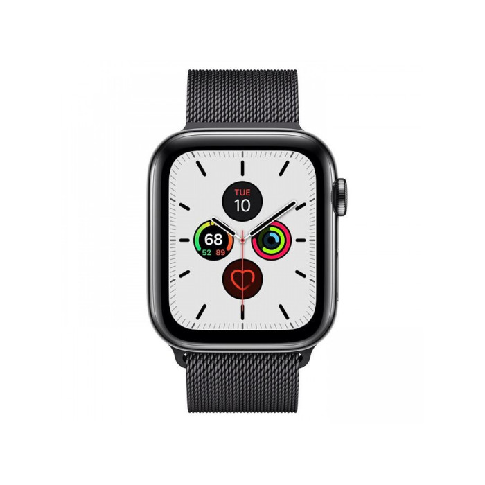 Apple Watch Series 5 44mm Space Black GPS + LTE Steel w. Space Black Milanese Loop - Space Black Steel (MWW82) Open Box