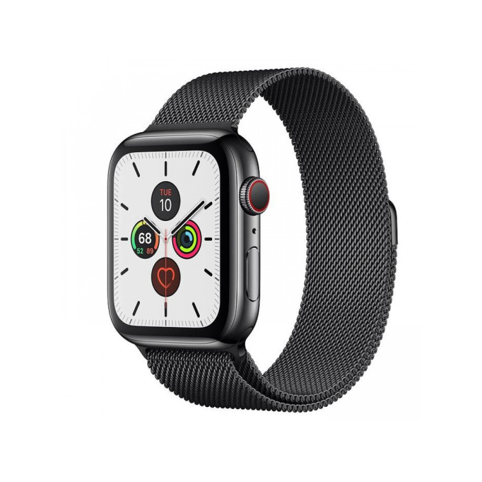 Apple Watch Series 5 44mm Space Black GPS + LTE Steel w. Space Black Milanese Loop - Space Black Steel (MWW82) Open Box
