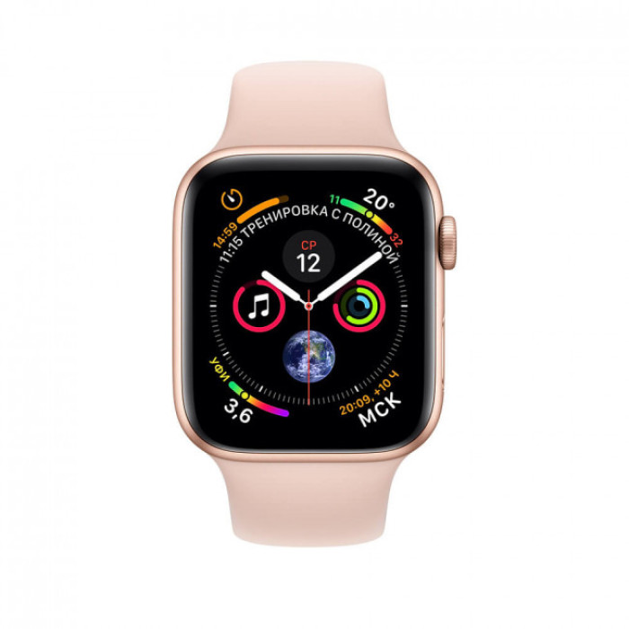Apple WATCH Series 4 GPS 44mm Gold Aluminum Case with Pink Sand Sport Band (MU6F2)