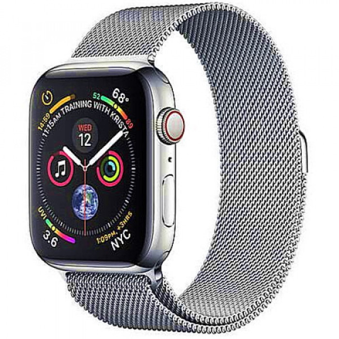 Apple WATCH Series 4 GPS + LTE 44mm Stainless Steel Case with Milanese Loop (MTV42)