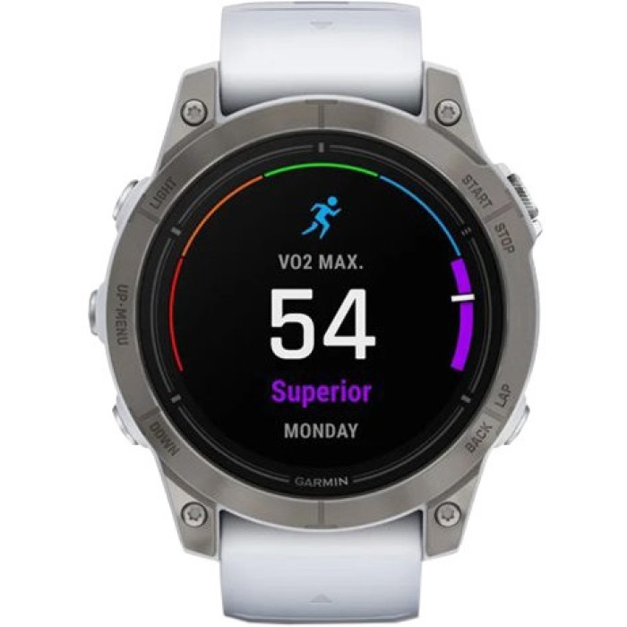 Смарт-часы Garmin Epix Pro Gen 2 Sapphire 47mm Titanium w. Whitestone Band (010-02803-20/21)