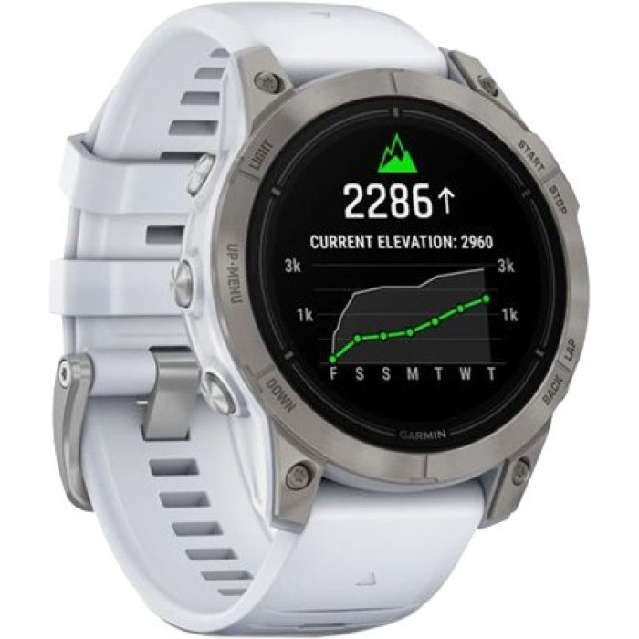 Смарт-часы Garmin Epix Pro Gen 2 Sapphire 47mm Titanium w. Whitestone Band (010-02803-20/21)