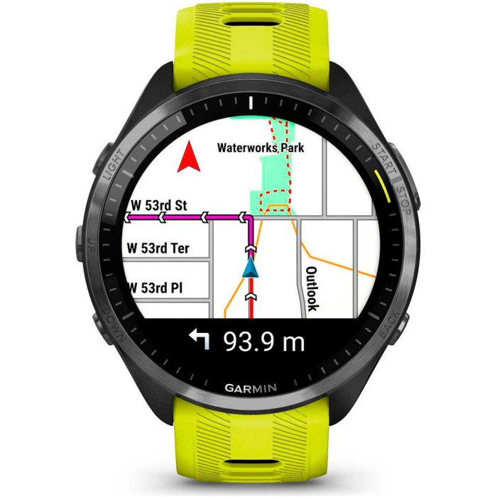 Смарт-годинник Garmin Forerunner 965 Carbon Gray Titanium Bezel w. Black Case and Amp Yell/Black S. Band (010-02809-02)