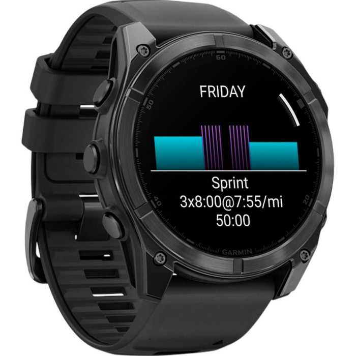 Смарт-часы Garmin Fenix 8 51mm AMOLED Slate Gray with Black Silicone Band (010-02905-00) Идеальное Состояние