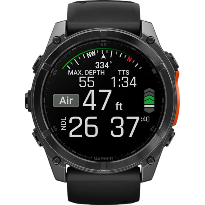 Смарт-часы Garmin Fenix 8 51mm AMOLED Slate Gray with Black Silicone Band (010-02905-00) Идеальное Состояние