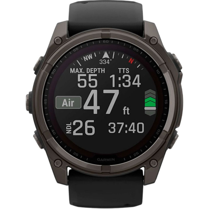 Смарт-часы Garmin Fenix 8 51mm Solar Sapphire Carbon Gray DLC Titanium w. Black/Pebble Gray S. Band (010-02907-10/11/7) Идеальное Состояние