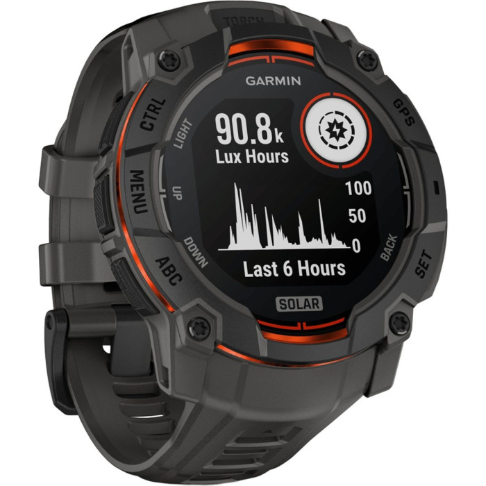 Смарт-годинник Garmin Instinct 3 50mm Solar Black with Charcoal Band (010-02935-00/40)