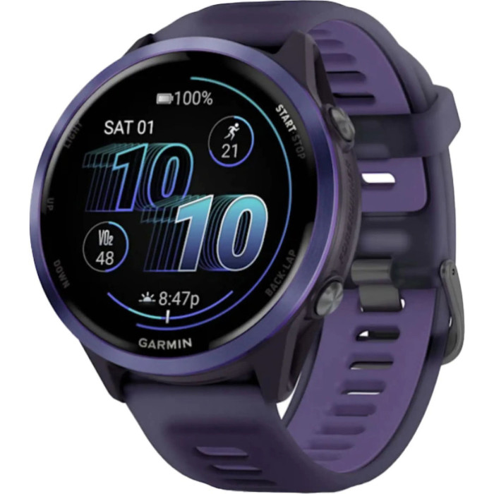 Смарт-годинник Garmin Forerunner 570 47mm Indigo Aluminium w. Translucent Imperial Purple/Indigo Band (010-02971-02/42)