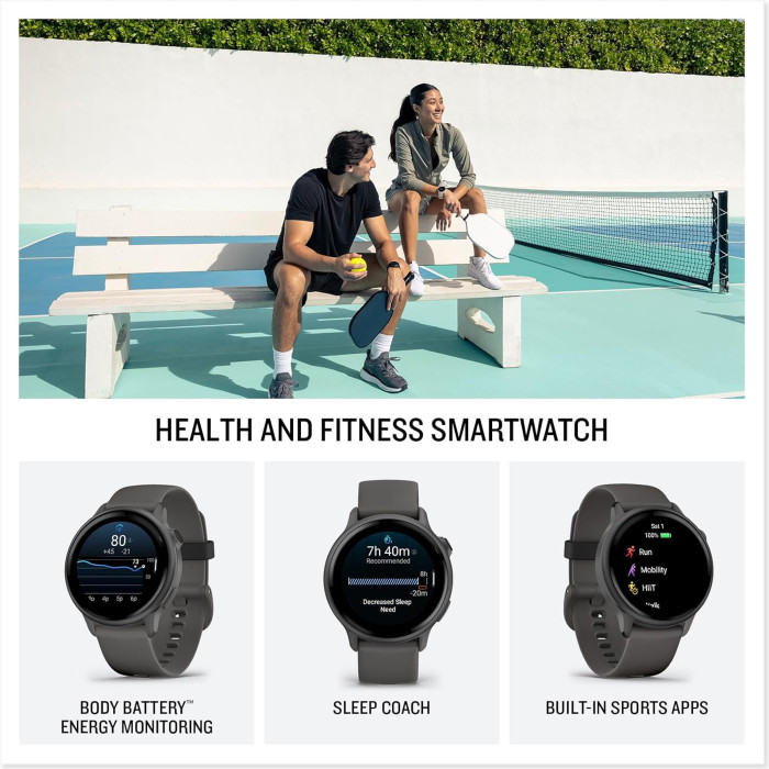Garmin Vivoactive 6 Pebble Gray with Slate Band (010-02985-04)