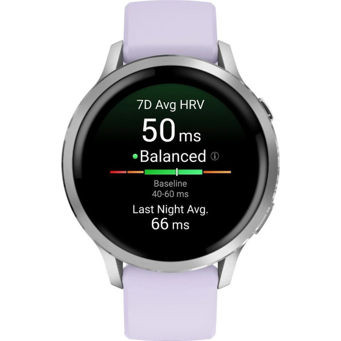 Смарт-годинник Garmin Venu 4 41 mm Silver with Periwinkle Silicone Band (010-03013-01)