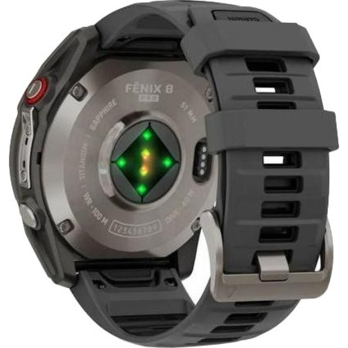 Смарт-годинник Garmin Fenix 8 Pro 51 mm AMOLED Titanium with Graphite/Black Silicone Band (010-03199-10/11)