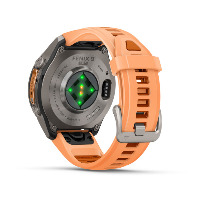 Смарт-часы Garmin Fenix 9 Pro 43mm Titanium with Shell Pink/Autumn Orange Silicone Band (010-04335-05)