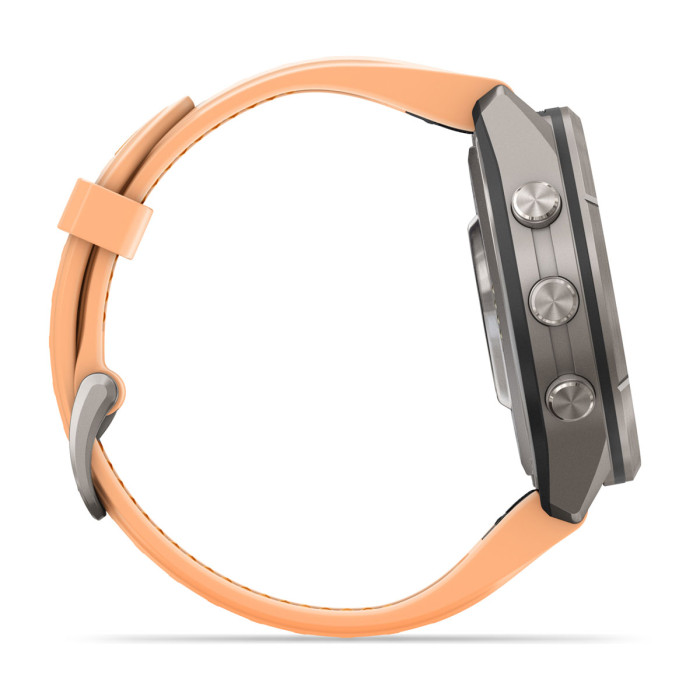 Смарт-часы Garmin Fenix 9 Pro 43mm Titanium with Shell Pink/Autumn Orange Silicone Band (010-04335-05)