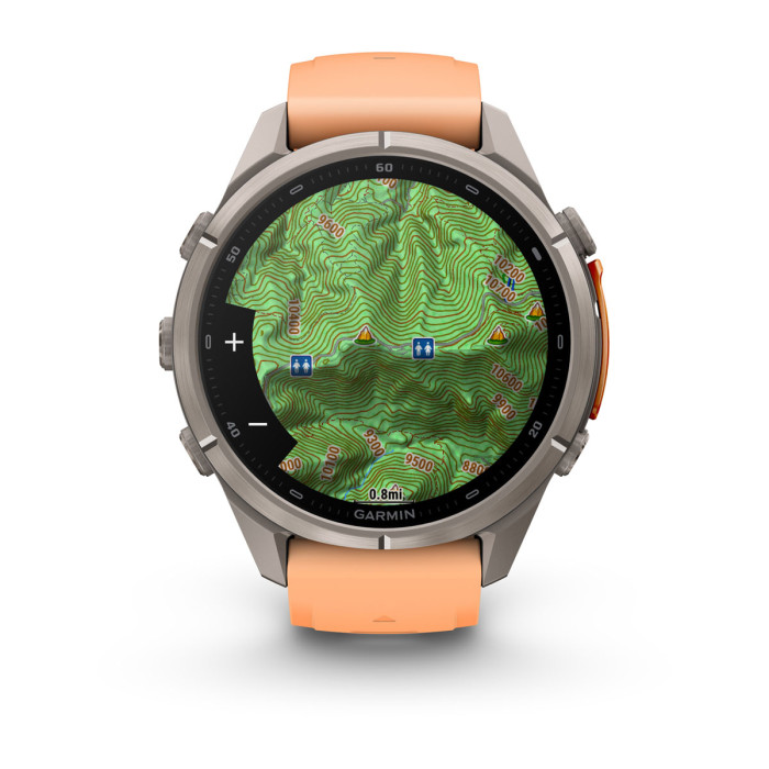 Смарт-часы Garmin Fenix 9 Pro 43mm Titanium with Shell Pink/Autumn Orange Silicone Band (010-04335-05)