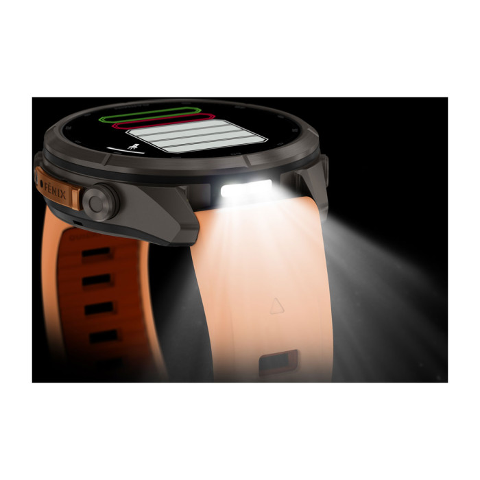 Смарт-часы Garmin Fenix 9 Pro 43mm Titanium with Shell Pink/Autumn Orange Silicone Band (010-04335-05)