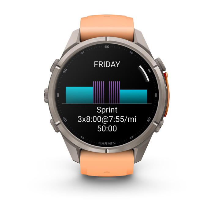 Смарт-часы Garmin Fenix 9 Pro 43mm Titanium with Shell Pink/Autumn Orange Silicone Band (010-04335-05)