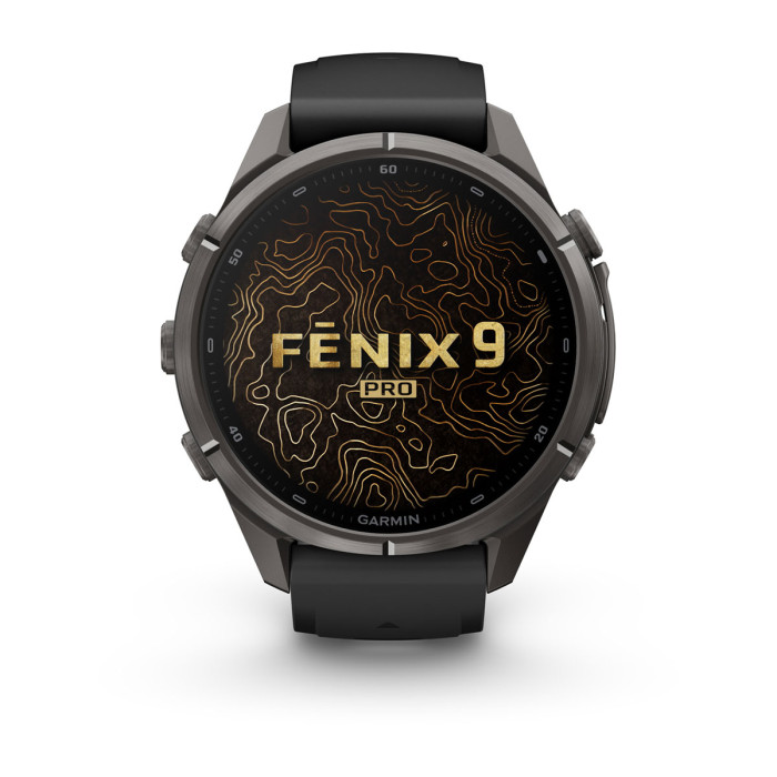 Смарт-часы Garmin Fenix 9 Pro 43mm Carbon Gray DLC Titanium with Black/Pebble Gray Silicone Band (010-04335-15)