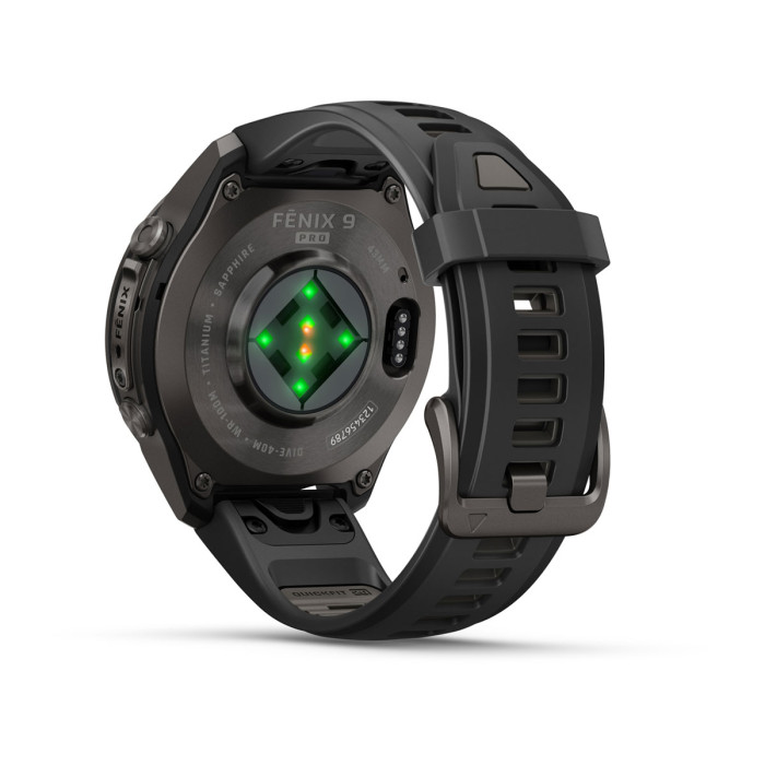 Смарт-часы Garmin Fenix 9 Pro 43mm Carbon Gray DLC Titanium with Black/Pebble Gray Silicone Band (010-04335-15)