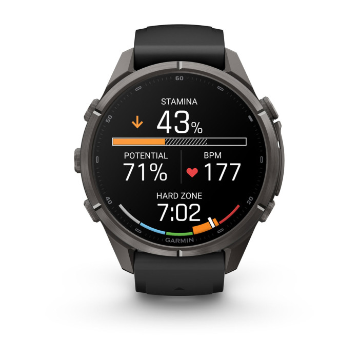 Смарт-часы Garmin Fenix 9 Pro 43mm Carbon Gray DLC Titanium with Black/Pebble Gray Silicone Band (010-04335-15)