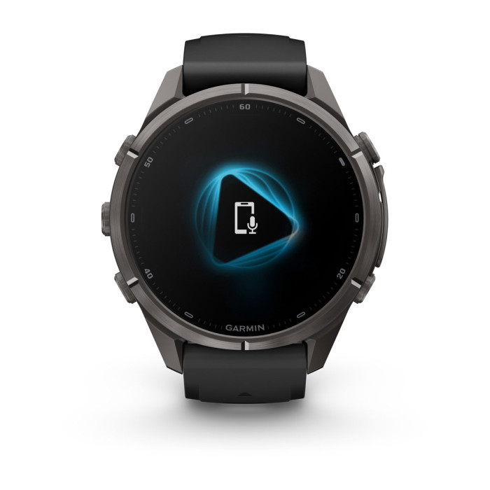 Смарт-часы Garmin Fenix 9 Pro 43mm Carbon Gray DLC Titanium with Black/Pebble Gray Silicone Band (010-04335-15)