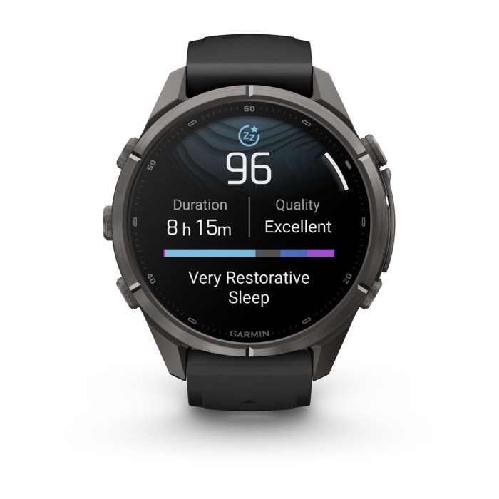 Смарт-часы Garmin Fenix 9 Pro 43mm Carbon Gray DLC Titanium with Black/Pebble Gray Silicone Band (010-04335-15)