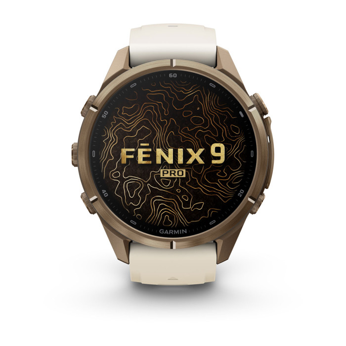 Смарт-часы Garmin Fenix 9 Pro 43mm Autumn Gold Titanium with Cream/French Gray Silicone Band (010-04335-25)