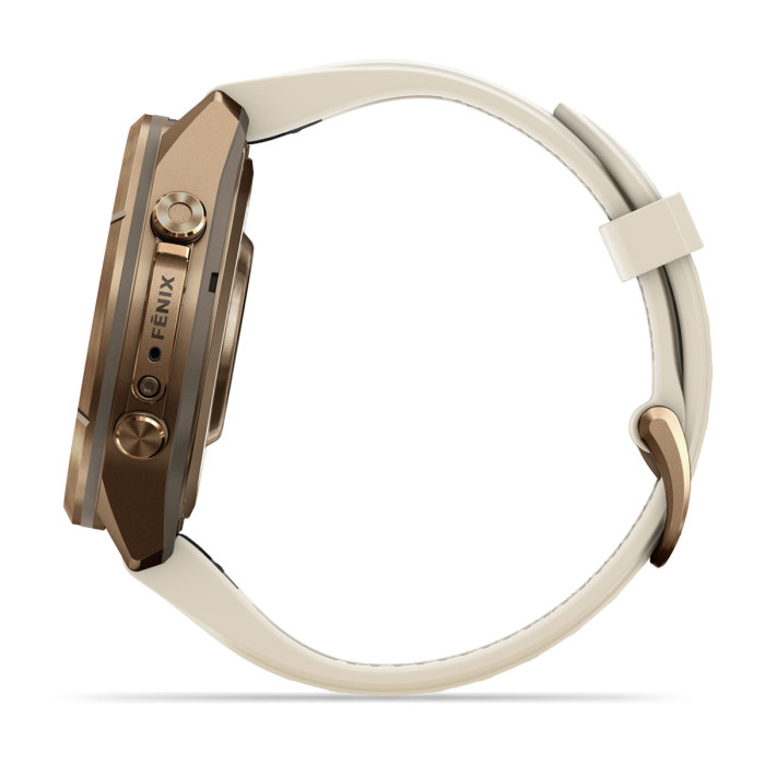 Смарт-часы Garmin Fenix 9 Pro 43mm Autumn Gold Titanium with Cream/French Gray Silicone Band (010-04335-25)