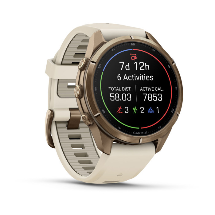 Смарт-часы Garmin Fenix 9 Pro 43mm Autumn Gold Titanium with Cream/French Gray Silicone Band (010-04335-25)