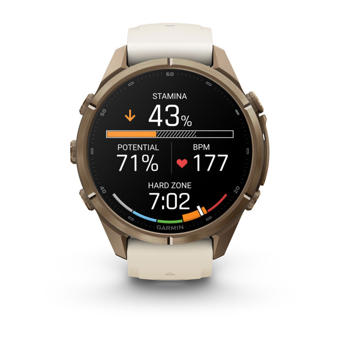 Смарт-часы Garmin Fenix 9 Pro 43mm Autumn Gold Titanium with Cream/French Gray Silicone Band (010-04335-25)