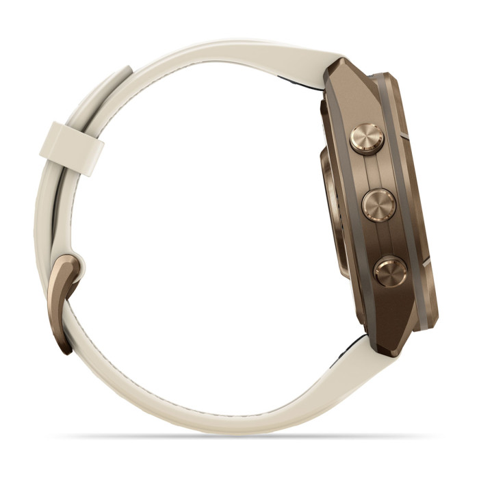 Смарт-часы Garmin Fenix 9 Pro 43mm Autumn Gold Titanium with Cream/French Gray Silicone Band (010-04335-25)