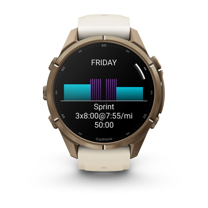 Смарт-часы Garmin Fenix 9 Pro 43mm Autumn Gold Titanium with Cream/French Gray Silicone Band (010-04335-25)