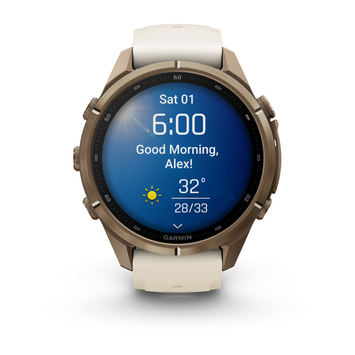 Смарт-часы Garmin Fenix 9 Pro 43mm Autumn Gold Titanium with Cream/French Gray Silicone Band (010-04335-25)