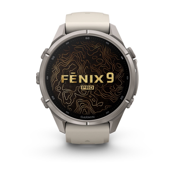 Смарт-часы Garmin Fenix 9 Pro 43mm Titanium with Fog Gray/Dark Sandstone Silicone Band (010-04335-85)