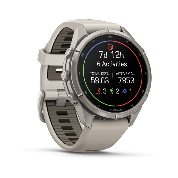 Смарт-часы Garmin Fenix 9 Pro 43mm Titanium with Fog Gray/Dark Sandstone Silicone Band (010-04335-85)