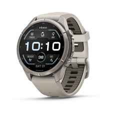 Смарт-часы Garmin Fenix 9 Pro 43mm Titanium with Fog Gray/Dark Sandstone Silicone Band (010-04335-85)