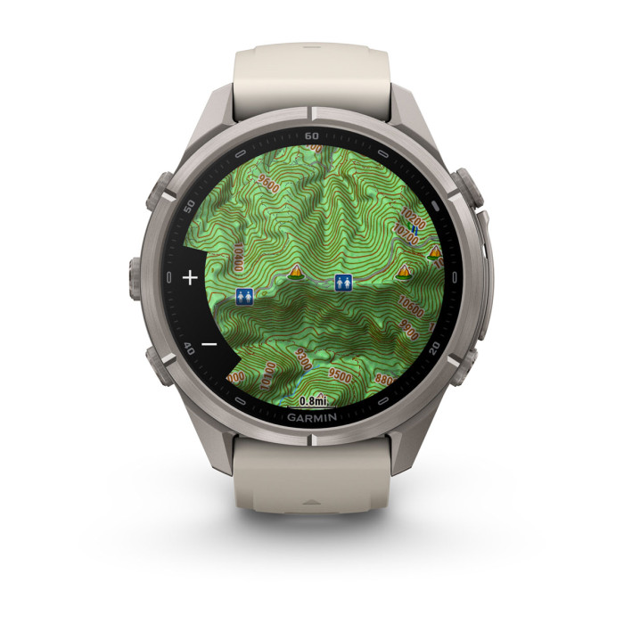 Смарт-часы Garmin Fenix 9 Pro 43mm Titanium with Fog Gray/Dark Sandstone Silicone Band (010-04335-85)