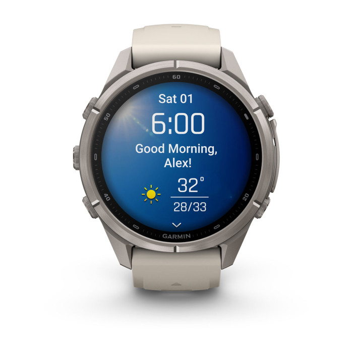 Смарт-часы Garmin Fenix 9 Pro 43mm Titanium with Fog Gray/Dark Sandstone Silicone Band (010-04335-85)