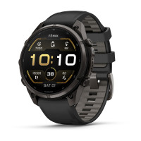 Смарт-часы Garmin Fenix 9 Pro 43mm Carbon Gray DLC Titanium with Black/Pebble Gray Silicone Band (010-04335-15)