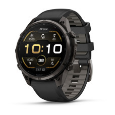 Смарт-часы Garmin Fenix 9 Pro 43mm Carbon Gray DLC Titanium with Black/Pebble Gray Silicone Band (010-04335-15)