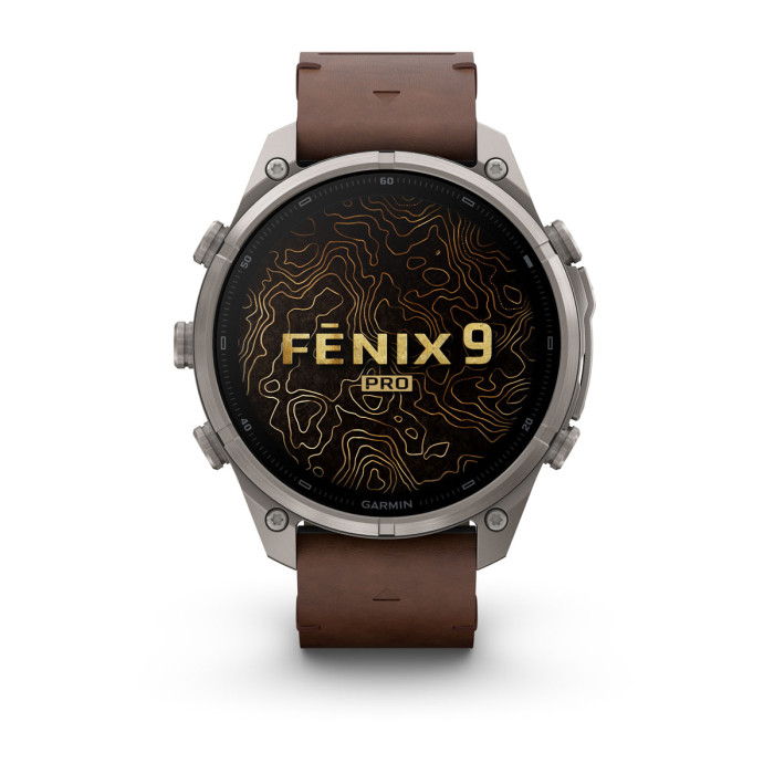 Смарт-часы Garmin Fenix 9 Pro 47mm Titanium with Walnut Leather Band (010-04336-40)