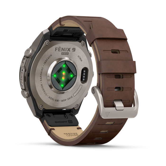 Смарт-часы Garmin Fenix 9 Pro 47mm Titanium with Walnut Leather Band (010-04336-40)