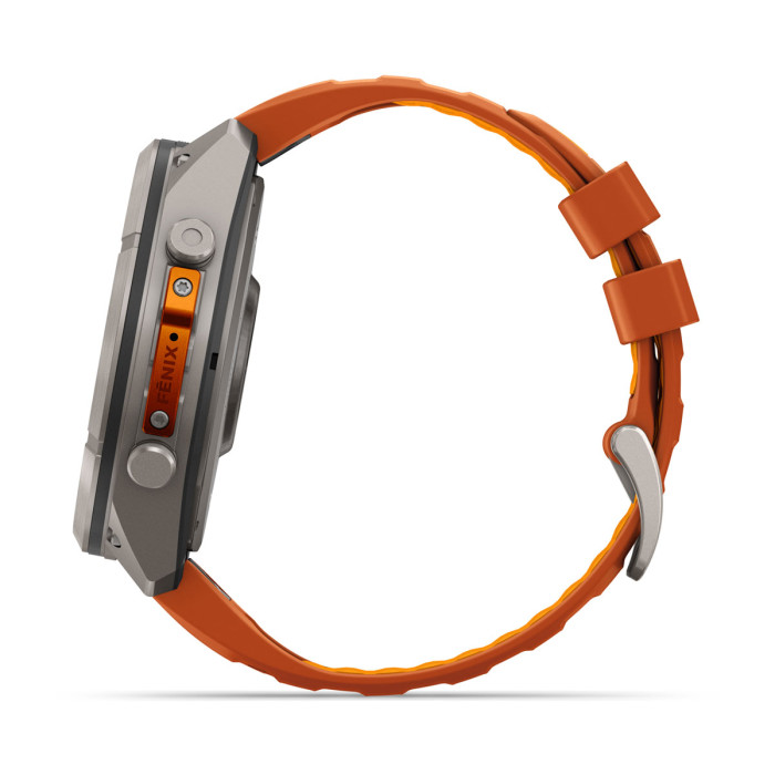 Смарт-часы Garmin Fenix 9 Pro 51mm Titanium with Autumn Orange/Spark Orange Silicone Band (010-04337-05)