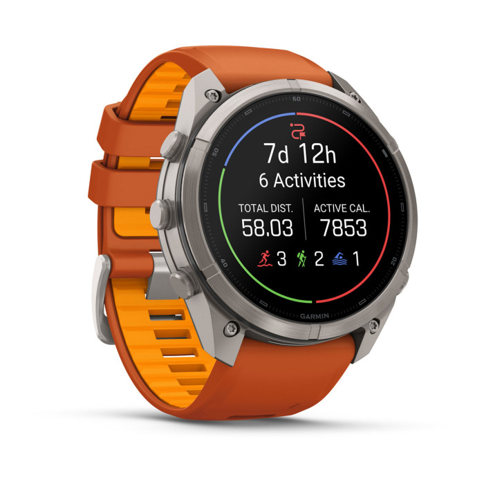 Смарт-часы Garmin Fenix 9 Pro 51mm Titanium with Autumn Orange/Spark Orange Silicone Band (010-04337-05)