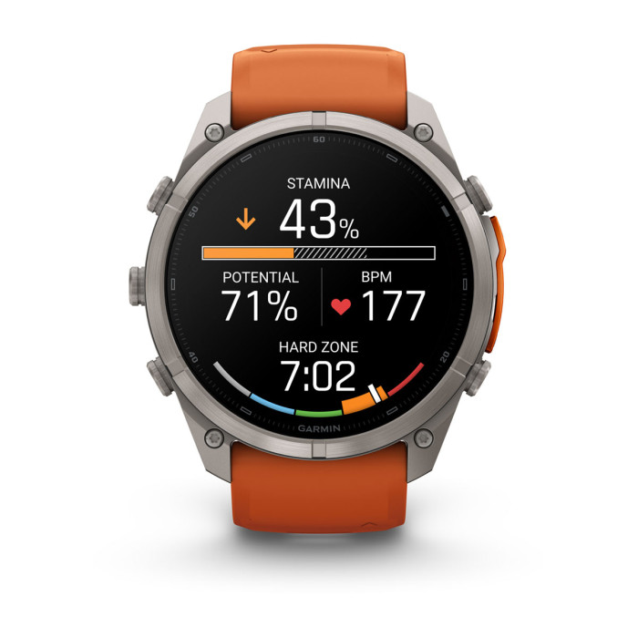 Смарт-часы Garmin Fenix 9 Pro 51mm Titanium with Autumn Orange/Spark Orange Silicone Band (010-04337-05)