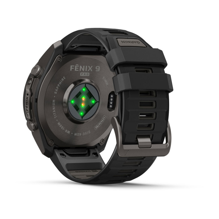 Смарт-часы Garmin Fenix 9 Pro 51mm Carbon Gray DLC Titanium with Black/Pebble Gray Silicone Band (010-04337-15)