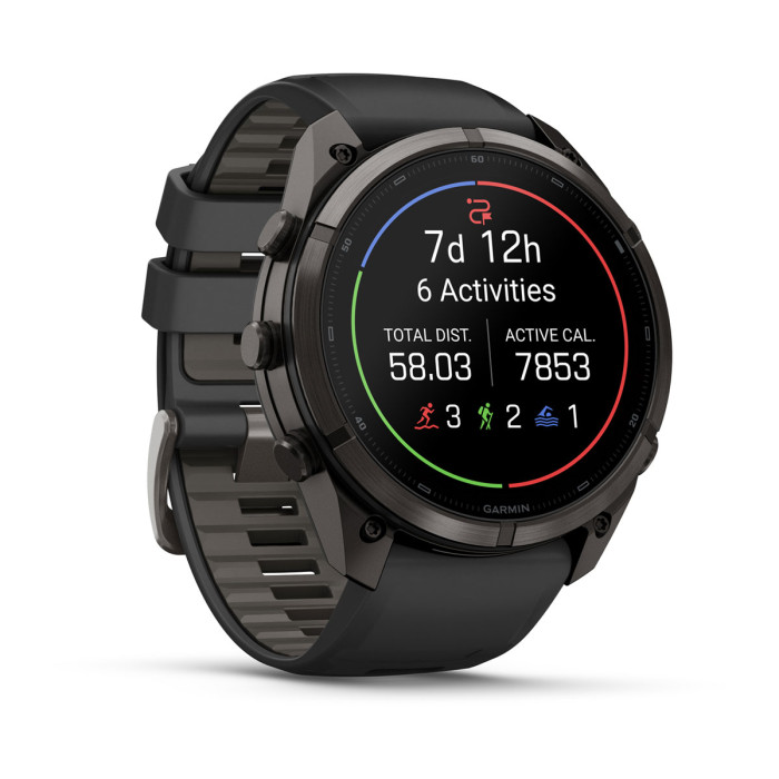 Смарт-часы Garmin Fenix 9 Pro 51mm Carbon Gray DLC Titanium with Black/Pebble Gray Silicone Band (010-04337-15)