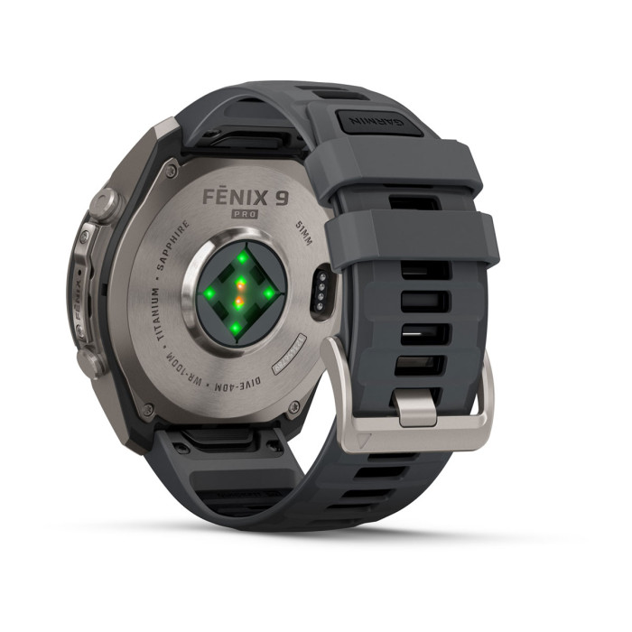 Смарт-часы Garmin Fenix 9 Pro 51mm Titanium with Graphite/Black Silicone Band (010-04337-25)