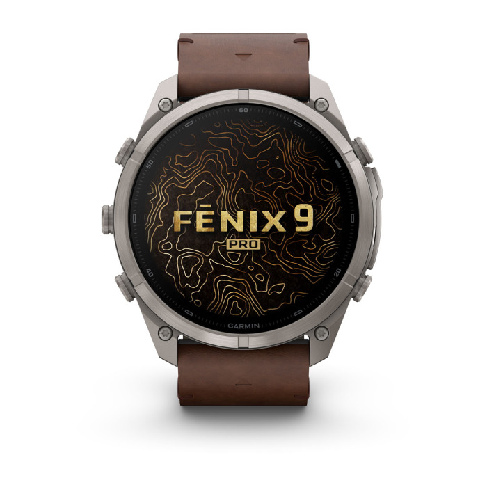 Смарт-часы Garmin Fenix 9 Pro 51 mm Titanium with Walnut Leather Band (010-04337-40)